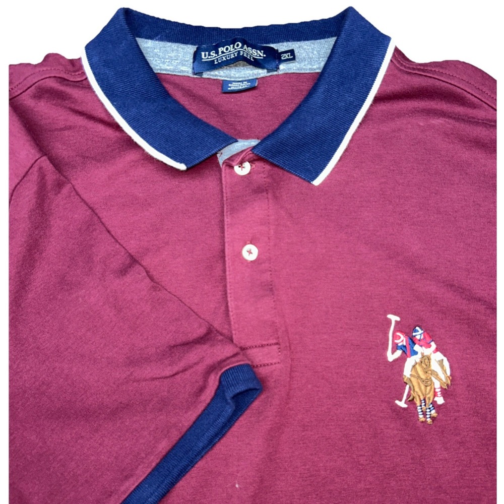 US POLO ASSN shirt POLO, Mens 2XL LUXURY FEEL Embroidery Large Pony Short Sleeve